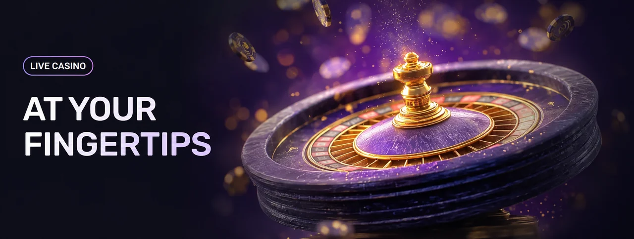 WooCasino live casino banner: live dealer tables at your fingertips